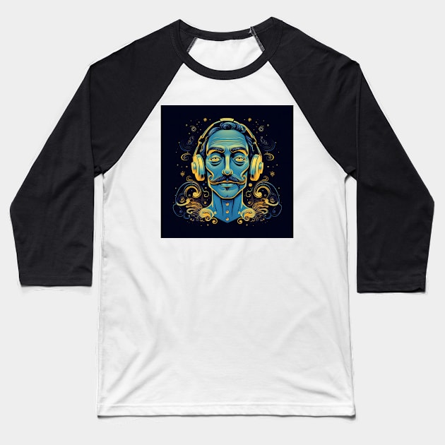 God is a DJ - Tribute Salvador Dali Baseball T-Shirt by Acid_rain